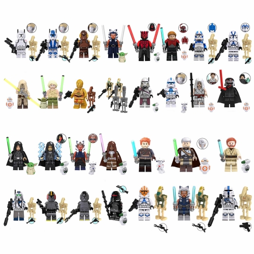 30Pcs/Lot MOC Star Wars Minifigures Building Blocks Movie Characters The Clone Troopers Mini Figures Kids Bricks Toys TV6103-6106