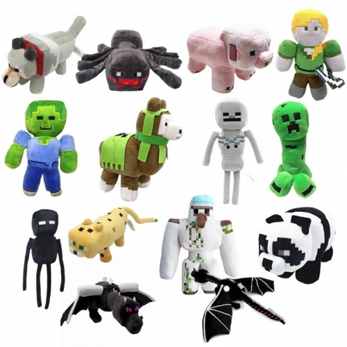 My World Big Size Plush Toys Wolf Enderman Panda Llama Stuffed Animals Soft Dolls Children's Gift