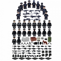 28Pcs SWAT Military Series Minifigures Set Building Blocks Mini Figures with Weapons and Accessories