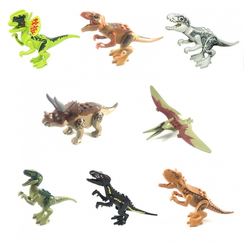 8Pcs Dinosaurs Mini Figures Jurassic World Dino Building Blocks Toys with Moving Parts 33009
