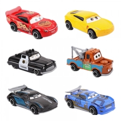 6Pcs 1/64 Cars Lightning McQueen Mater Action Figures Garage Kits Alloy & PVC Toys 3Inch