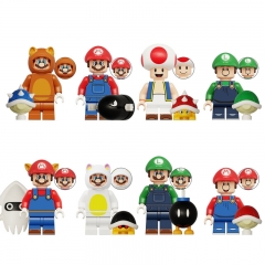 8Pcs Set Super Mario Luigi Kinopio Minifigures Building Blocks Mini Action Figure Toys KDL815