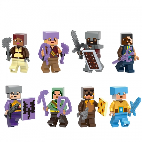 8Pcs Set Minecraft Building Blocks Explorer Archer Mini Action Figures Kids Toys G0113