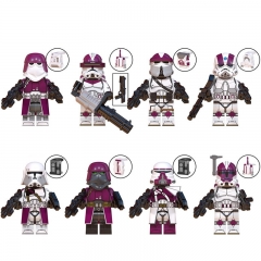 8Pcs Set Star Wars Trooper Squad Paratrooper Building Blocks Mini Action Figures DIY Bricks Toys WM6127