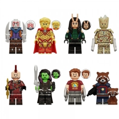 8Pcs Set Super Heroes Guardians of the Galaxy Building Blocks Mini Action Figures DIY Bricks Toys KT1070