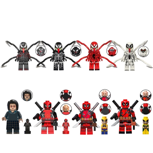 8Pcs Super Heroes Action Figures Riot Venom Deadpool Building Blocks Mini Figure Toys TV6203