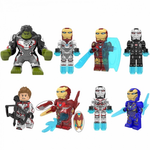 8-Pack Super Heroes Hulk Iron Man War Machine Building Blocks Mini Figure Toys KT1026