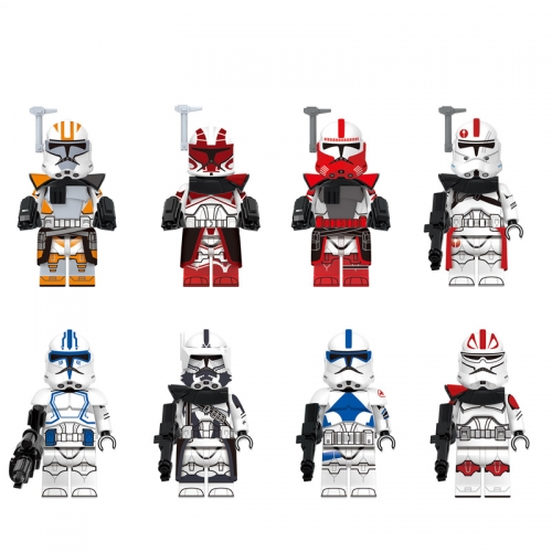 8-Pack Star Wars The Clone Troopers Building Blocks Mini Figures Keeli Kix DIY Assembly Bricks Toys G0118