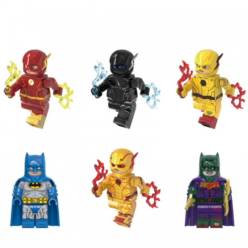 6-Pack Super Heroes The Flash Batman Building Blocks Mini Figures Assembly Bricks Toys Kids Gift G0132