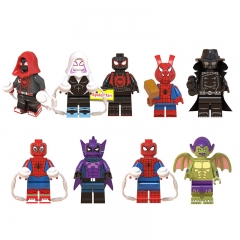 9-Pack Super Heroes Spider Man Building Blocks Assembly Mini Action Figures DIY Bricks Toys Kids Gift WM6052