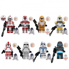 8-Pack Star Wars Building Blocks Clone Troopers Commander Fox Ganch Mini Action Figures Bricks Toys TV6108