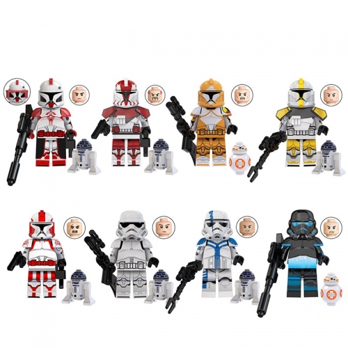 8-Pack Star Wars Building Blocks Clone Troopers Commander Fox Ganch Mini Action Figures Bricks Toys TV6108