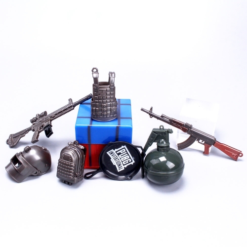 8Pcs PUBG Game Weapons Accessories Mini Action Figures Figurines Cake Toppers Decorations PVC Kids Toys Set