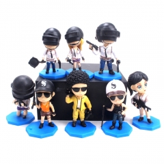 8Pcs PUBG Game Characters Mini Action Figures Cute Figurines Cake Toppers Decorations PVC Kids Toys 9cm/3.5Inch Tall