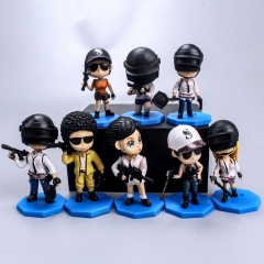 8Pcs PUBG Game Characters Mini Action Figures Cute Figurines Cake Toppers Decorations PVC Kids Toys 9cm/3.5Inch Tall
