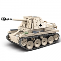 Military WW2 Tanks Series Building Blocks SD.KFZ.138 MARDER III AUSF.H Tank Playset with Mini Figures 608Pcs Set 100083