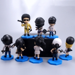 8Pcs PUBG Game Characters Mini Action Figures Cute Figurines Cake Toppers Decorations PVC Kids Toys 9cm/3.5Inch Tall