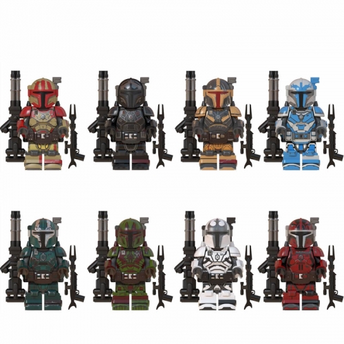 8-Pack Star Wars Heavy Infantry Mandalorian Building Blocks Mini Figures with Accessories WM6094