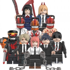 9-Pack Chainsaw Man Anime Denji Makima Minifigures Building Blocks Mini Figure Toys WM6159