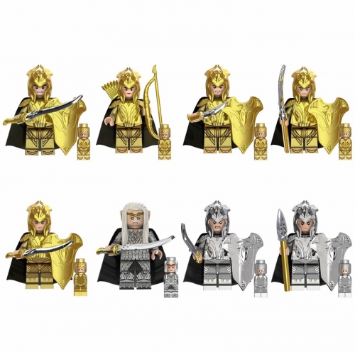 8-Pack The Lord of the Rings Minifigs Elven Warrior Archer Guards Building Blocks Mini Figures Kids Toys Set TV6405