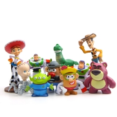 10Pcs Toy Story Action Figures Andy Woody Buzz Lightyear Squeeze Aliens Mini Figurines PVC Kids Toys Kit