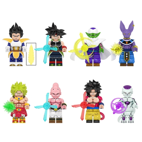 8-Pack Dragon Ball Anime Vegeta Burdock Piccolo Building Blocks Mini Figures Kids Toys WM6177
