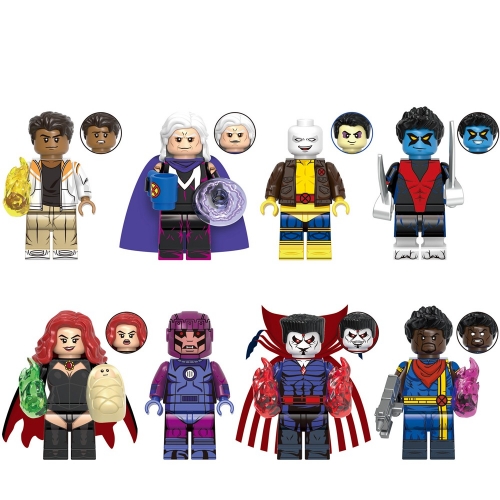 8-Pack Super Heroes Building Blocks Sunspot Magneto Morph Mini Action Figures Bricks Toys Set G0167