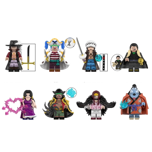 8-Pack One Piece Building Blocks Dracule Mihawk Buggy Mini Figures DIY Bricks Kids Toys WM6190