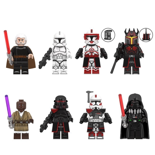 8-Pack Star Wars Building Blocks Dooku Darth Vader Mini Action Figures Bricks Kids Toys Set WM6130