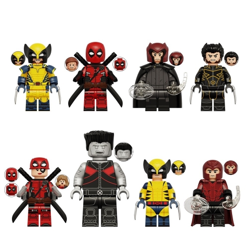 8-Pack Super Heroes Building Blocks Deadpool Wolverine Mini Action Figures Bricks Kids Toys Set KT1076