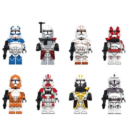 8-Pack Star Wars The Clone Troopers Building Blocks Mini Action Figures Bricks Kids Toys Set X0351