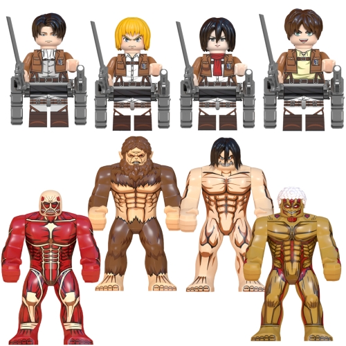 8-Pack Attack on Titan Scout Legion Building Blocks Mini Action Figures DIY Bricks Kids Toys Set WM6148