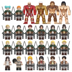 24-Pack Attack on Titan Scout Legion MOC Building Blocks Mini Action Figures DIY Bricks Kids Toys Set WM6148 WM6165 WM6166