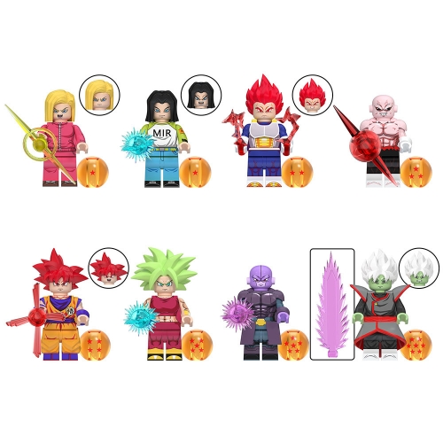 8-Pack Dragon Ball Building Blocks Android Vegeta Jiren Mini Action Figures Set Educational Kids Toys WM6181