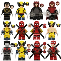 12-Pack Super Heroes Wolverine Deadpool Mini Figures Building Blocks DIY Bricks Kids Toys Set KT1076 KT1077