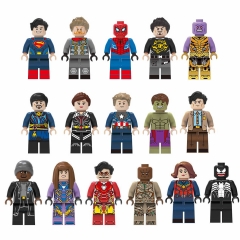 16Pcs Super Heroes Minifigures Collector Superman Spider-man Hulk Minifigs Block Mini Figure Toys