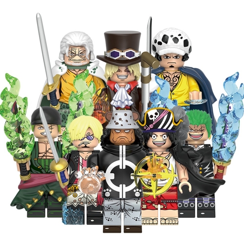 8-Pack One Piece Monkey D Luffy Roronoa Zoro Kuma Building Blocks Mini Action Figures Kids Toys Set X0357