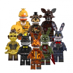 8-Pack Five Nights At Freddy's Nightmare Freddy Chica Phantom Foxy Building Blocks Mini Action Figures Toys Set WM6173