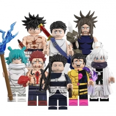 8-Pack Jujutsu Kaisen Anime Building Blocks Yorozu Ryomen Sukuna DIY Bricks Mini Action Figures Toys WM6202