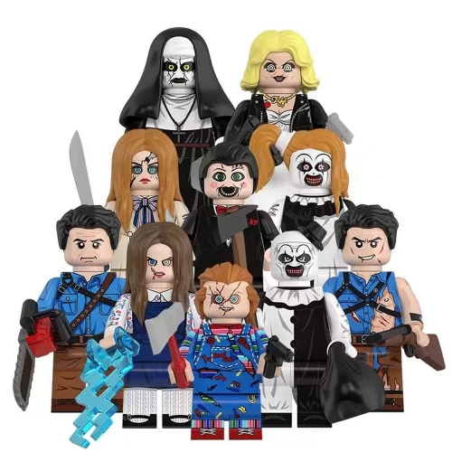 10-Pack Halloween Series Building Blocks Chucky Ash Terrifier Mini Figures Assembly Bricks Toys WM6205