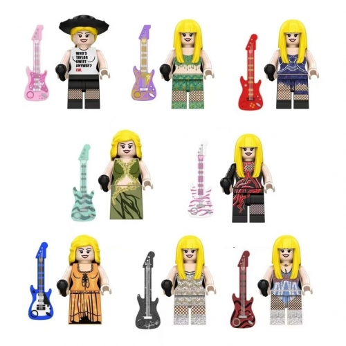 8-Pack Singer Star Tayler Swift Building Blocks Mini Action Figures DIY Bricks Toys CY134-141