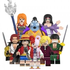 8-Pack One Piece Building Blocks Mini Action Figures Luffy Shanks Uta DIY Bricks Kids Educational Toys WM6195