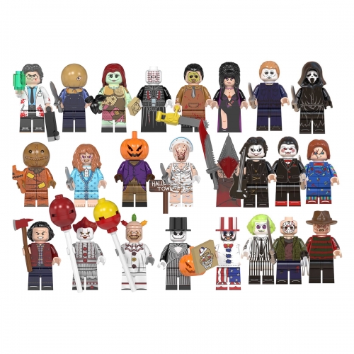 24-Pack Halloween Series Building Blocks Chainsaw Sally Jason Mini Action Figures Assembly DIY Bricks Toys WM6075 WM6101 WM6102