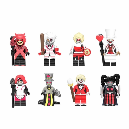 8-Pack Hazbin Hotel Building Blocks Mini Action Figures DIY Bricks Toys for Kids Gift TP1031