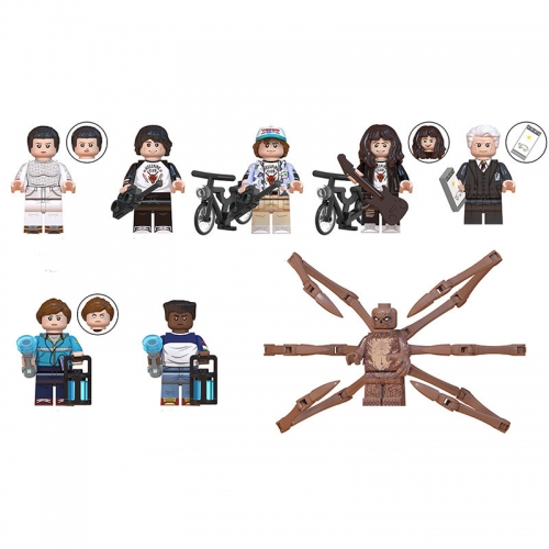 8-Pack Stranger Things Mike Eleven Dustin Vecna Mini Action Figures Building Blocks DIY Bricks Toys LG1007