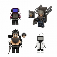 4-Pack Skibidi Toilet TV Man Toiletman Building Blocks Mini Action Figures DIY Bricks Toys Kids Gift KDL829