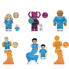 6-Pack Super Heroes The Fantastic Four Building Blocks Mini Action Figures Kids Toys DIY Bricks Set G0151