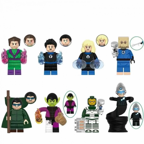 8-Pack Super Heroes The Fantastic Four Building Blocks Mini Action Figures Kids Toys DIY Bricks Set G0159