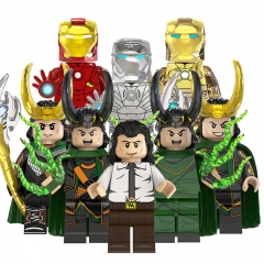 8-Pack Super Heroes Loki Iron Man Mini Action Figures Building Blocks Toys DIY Bricks Kids Gift TV6206
