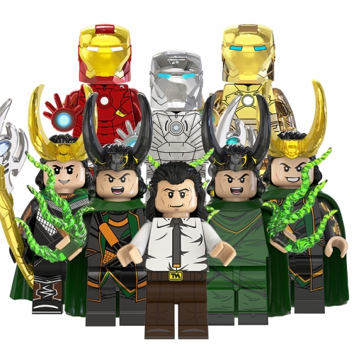 8-Pack Super Heroes Loki Iron Man Mini Action Figures Building Blocks Toys DIY Bricks Kids Gift TV6206